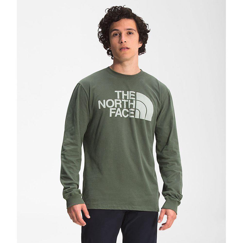 The North Face Long Sleeve Half Dome Ανδρικα Μπλούζα Με Μακρύ Μανίκι - Πρασινο (IHSD79214)